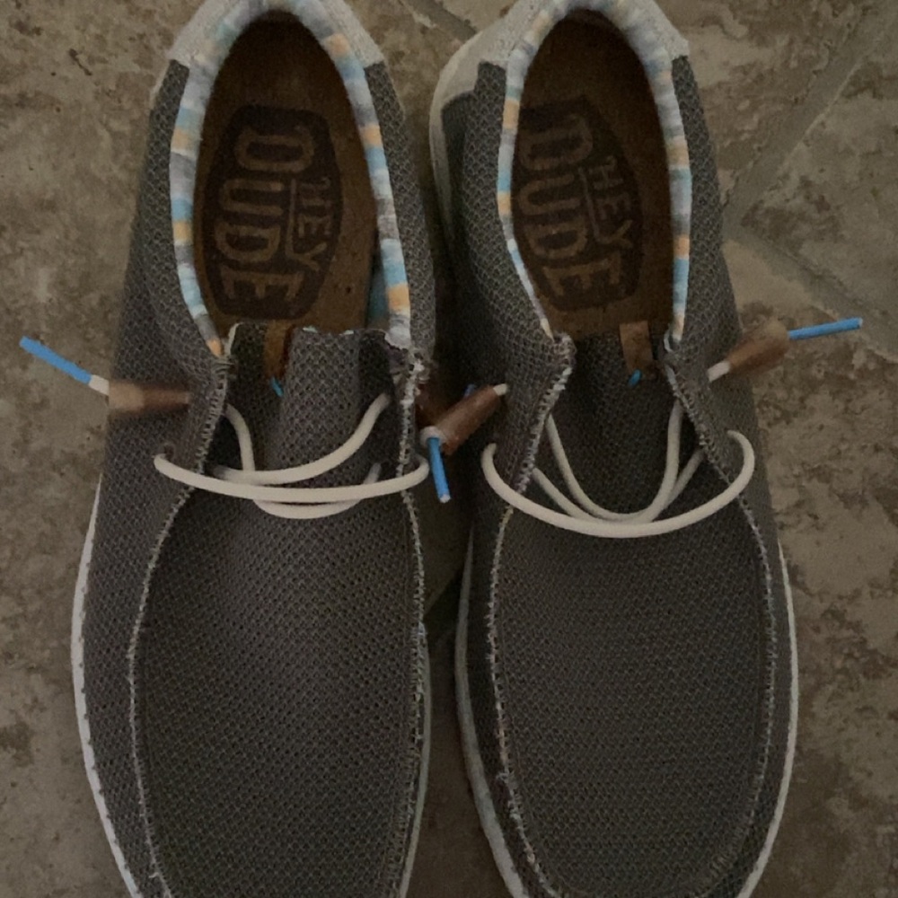 Hey Dude Gray Woven Slip-On Loafers